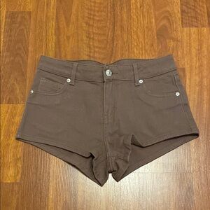 H&M Brown Fitted Jean Shorts